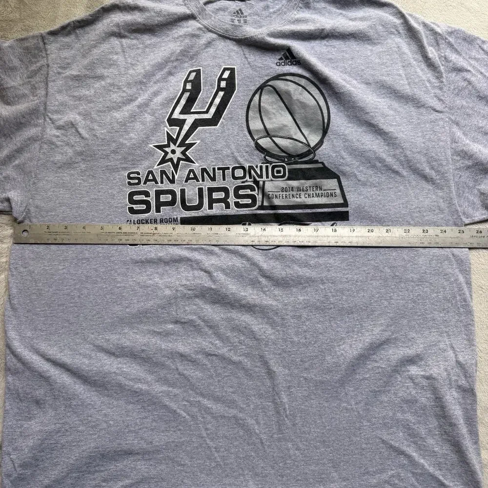 San Antonio Spurs Shirt 2XL Gray Adidas See You In Finals Western Champions 2014